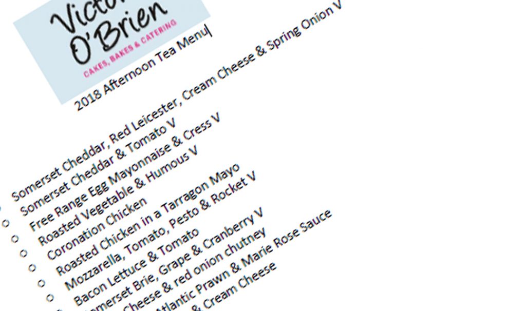 Victoria O'Brien event and wedding catering in Somerset, covering Dorset and Wiltshire.